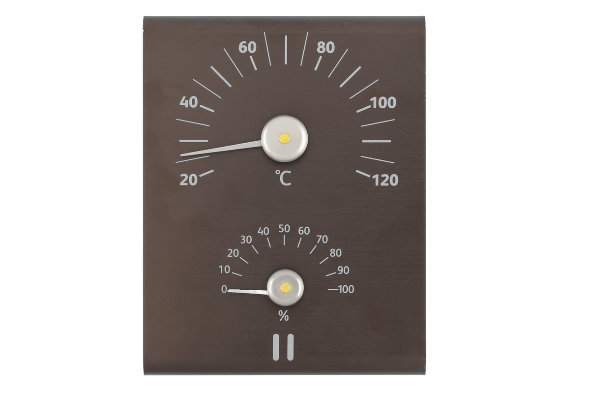 Rento Sauna Thermometer en Hygrometer Bruin/Zwart