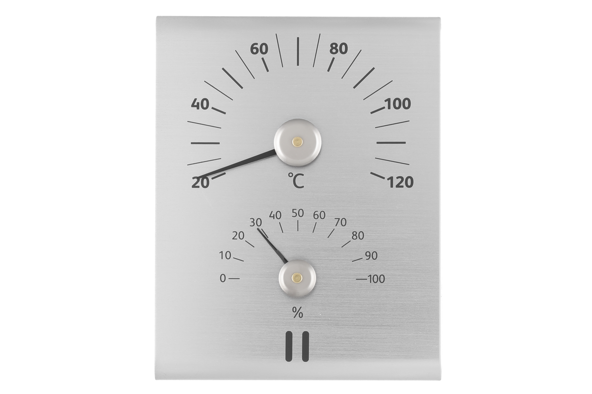 Rento Sauna Thermometer en Hygrometer Aluminium